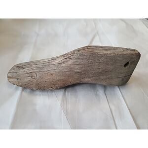 Antique wooden 9" shoe last form cobbler mold primitive driftwood-look decor